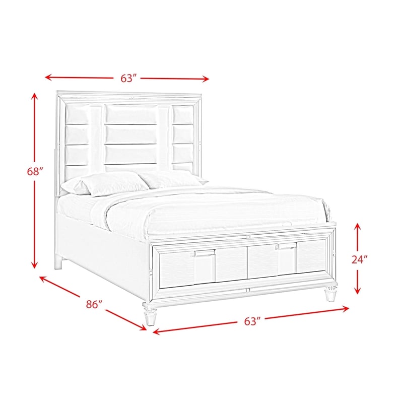 Picket House Furnishings Charlotte Queen Storage 6PC Bedroom Set in White