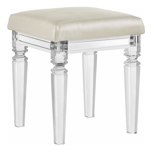 picket house furnishings charlotte vanity stool with acrylic leg