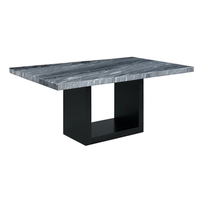 Picket House Furnishings Willow Marble Standard Height Table in Gray