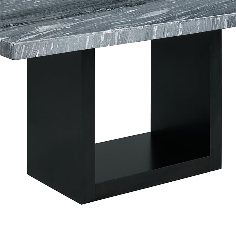 Picket House Furnishings Willow Marble Standard Height Table in Gray