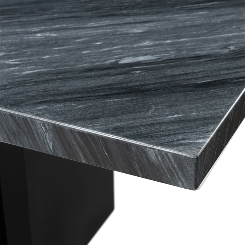 Picket House Furnishings Willow Marble Standard Height Table in Gray