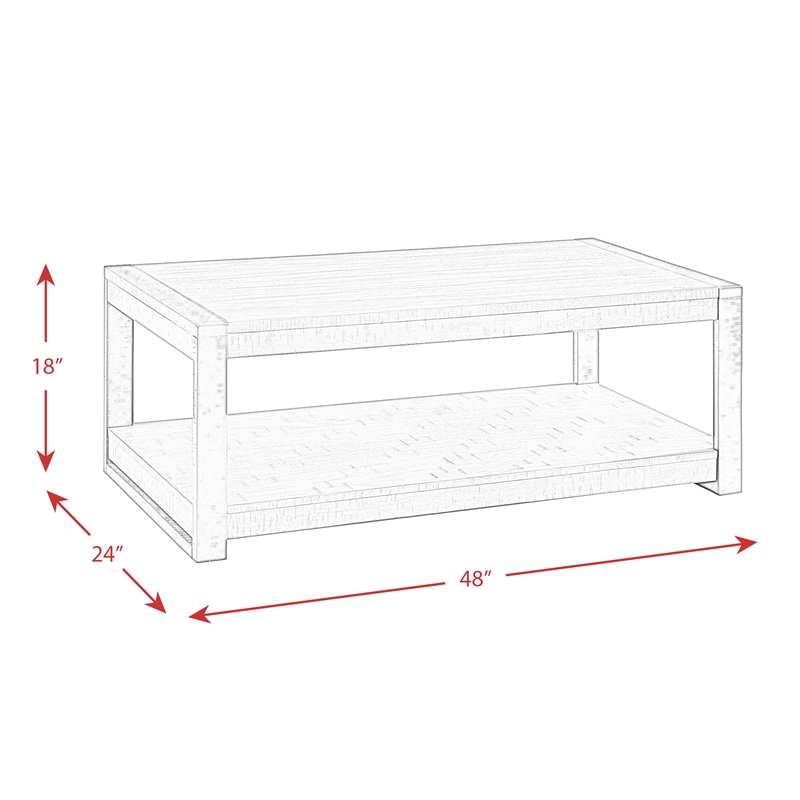 Picket House Furnishings Enrico Rectangular Coffee Table in Walnut