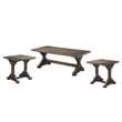 Picket House Furnishings Finn 3-Piece Accent Trestle Table Set in Dark Walnut
