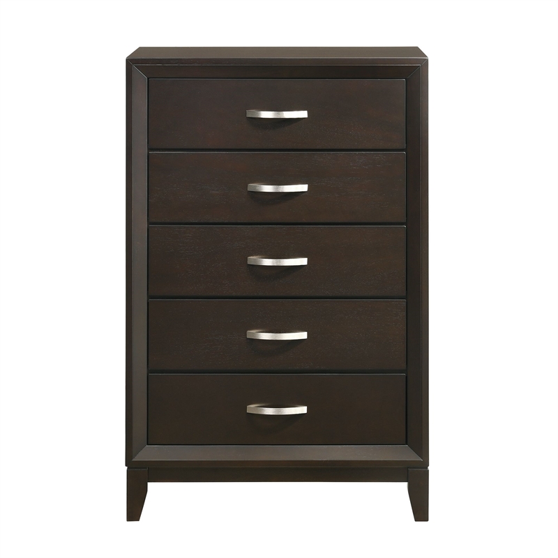 Picket House Furnishings Warren Twin Panel 5PC Wood Bedroom Set in Merlot