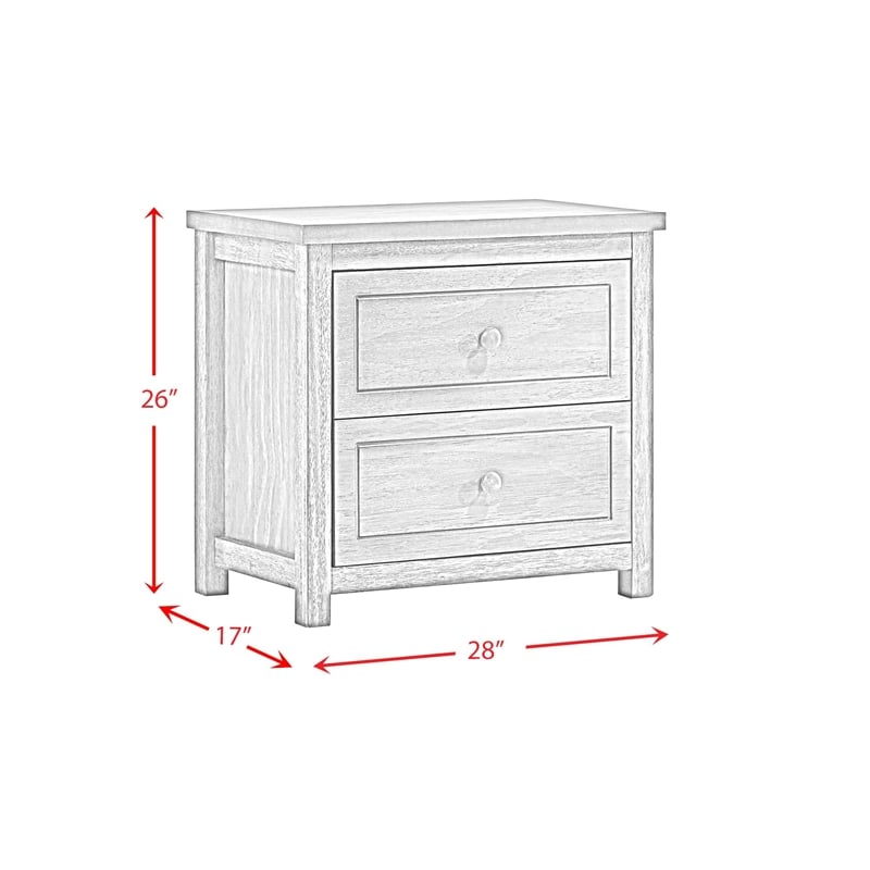 Picket House Furnishings Wyatt Trey 2-Drawer Wood Nightstand in Gray