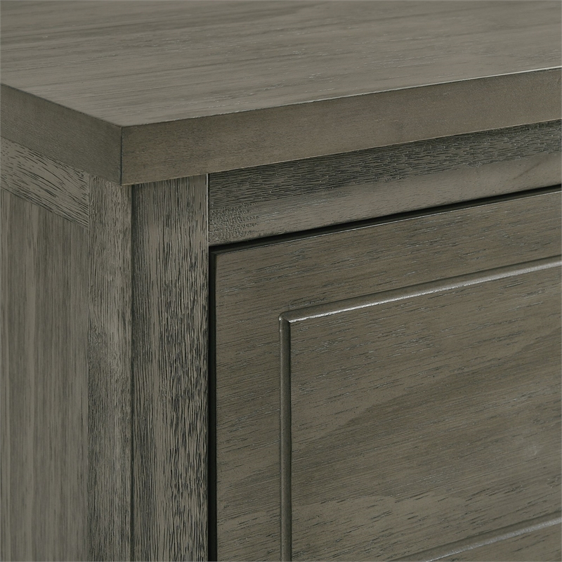 Picket House Furnishings Wyatt Trey 2-Drawer Wood Nightstand in Gray