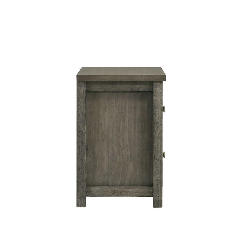 Picket House Furnishings Wyatt Trey 2-Drawer Wood Nightstand in Gray