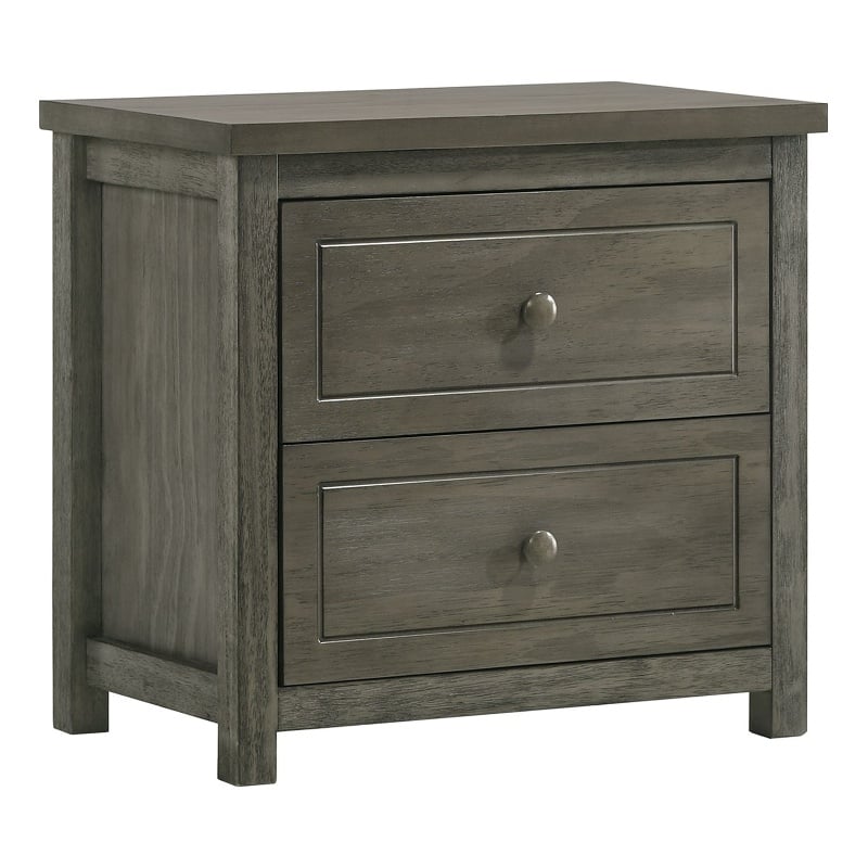 Picket House Furnishings Wyatt Trey 2-Drawer Wood Nightstand in Gray