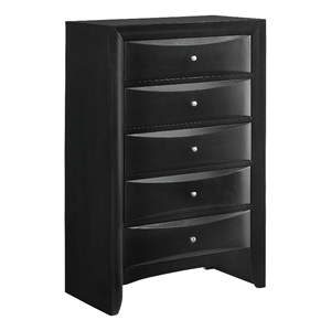 picket house furnishings dana wood 5-drawers bedroom chest in black