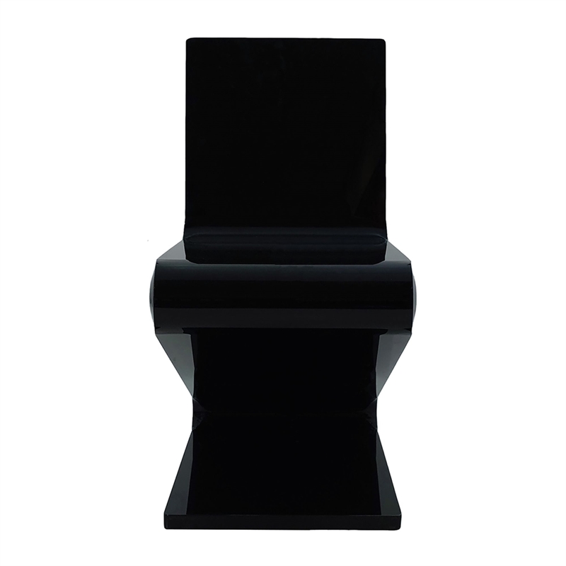 Picket House Furnishings Peek Acrylic Z-Chair in Black