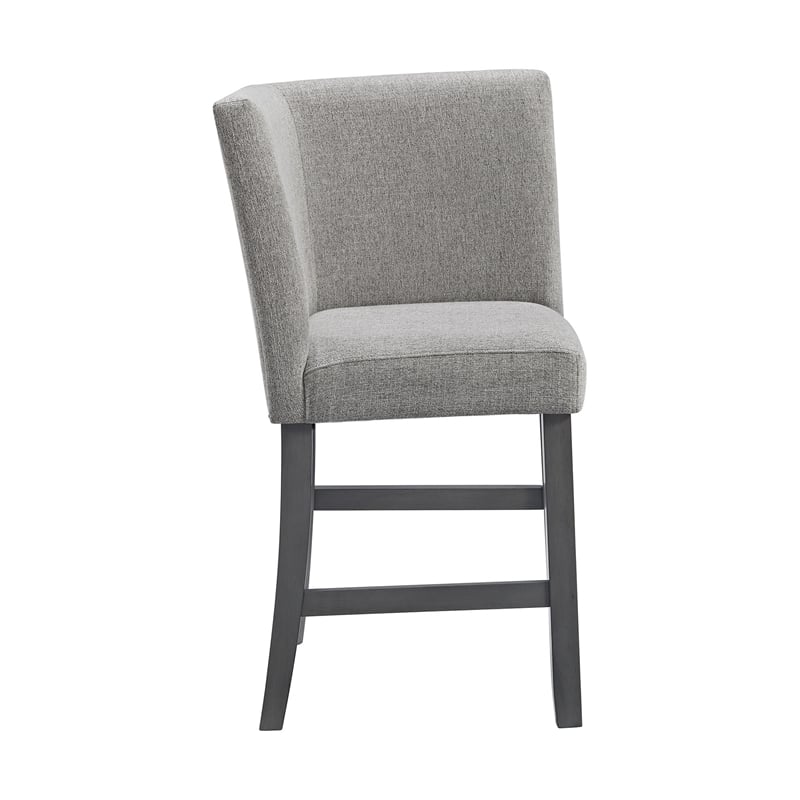 Picket House Furnishings Hester Counter Corner Bench - Upholstered Back in Grey