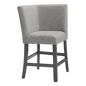 Picket House Furnishings Hester Counter Corner Bench - Upholstered Back in Grey