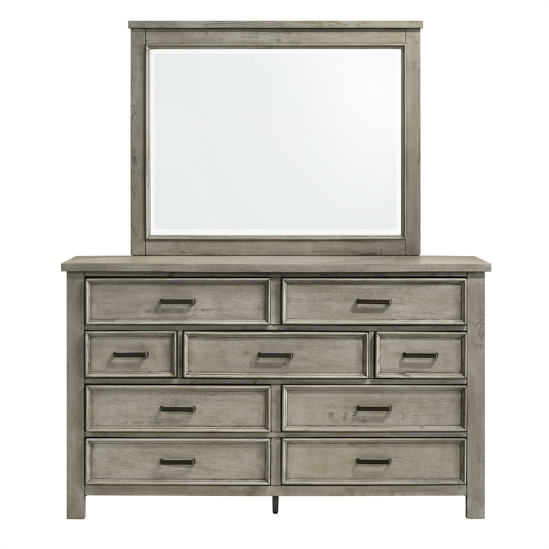 Picket House Furnishings Damen Dresser & Mirror Set in Drift Grey