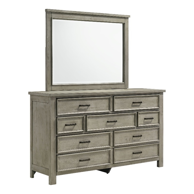 Picket House Furnishings Damen Dresser & Mirror Set in Drift Grey