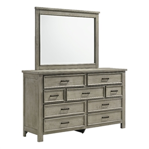 picket house furnishings damen dresser & mirror set in drift grey