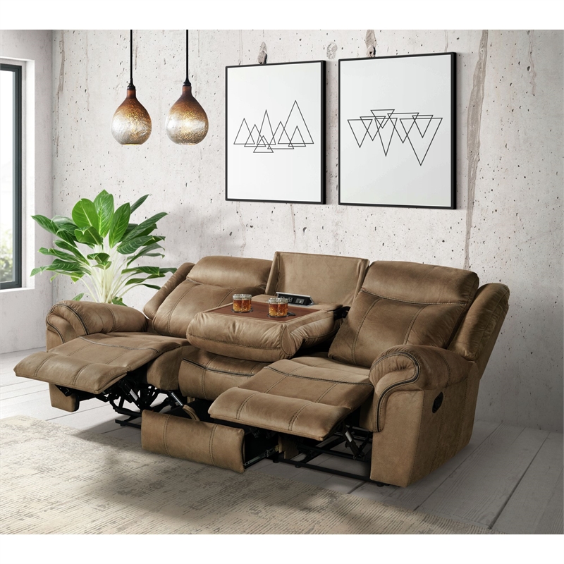 Picket House Furnishings Tasso Motion Sofa with Dropdown in T101 Brown