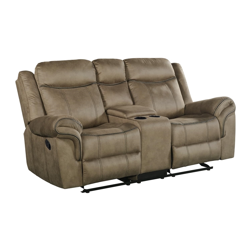 Picket House Furnishings Tasso Motion Loveseat with Console in T101 Brown