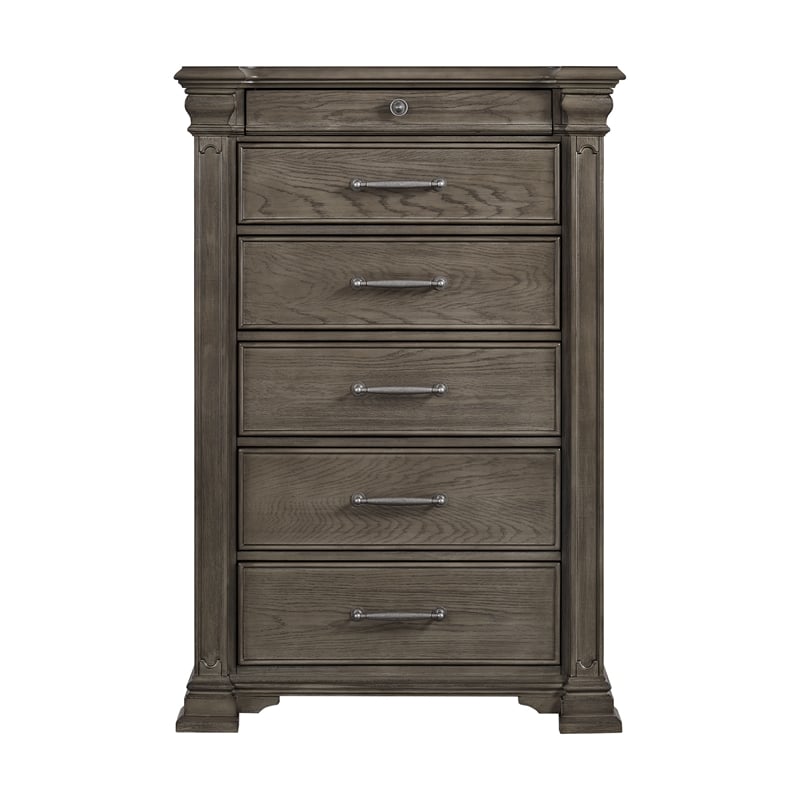 Picket House Furnishings Paterson Wood 6-Drawers Bedroom Chest in Gray
