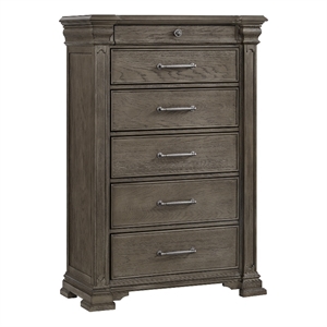 Picket House Furnishings Paterson Wood 6-Drawers Bedroom Chest in Gray
