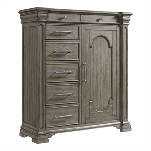 Picket House Furnishings Paterson Wood 1-Door/7-Drawers Bedroom Chest in Gray