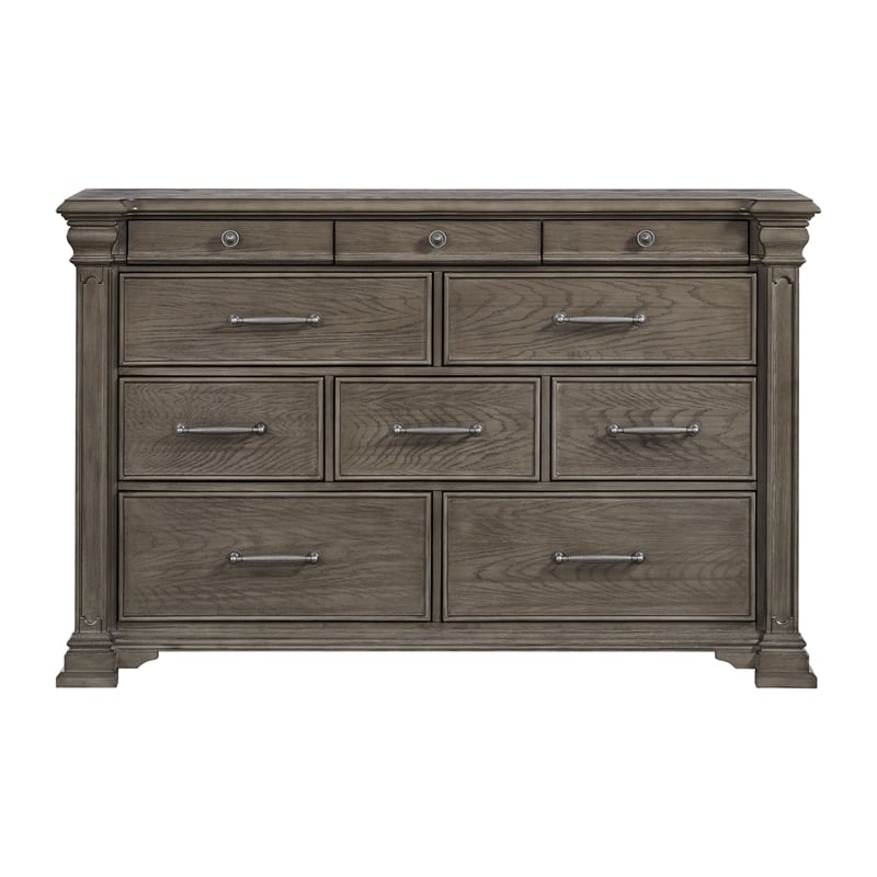 Picket House Furnishings Paterson Wood 10-Drawers Bedroom Dresser in Gray