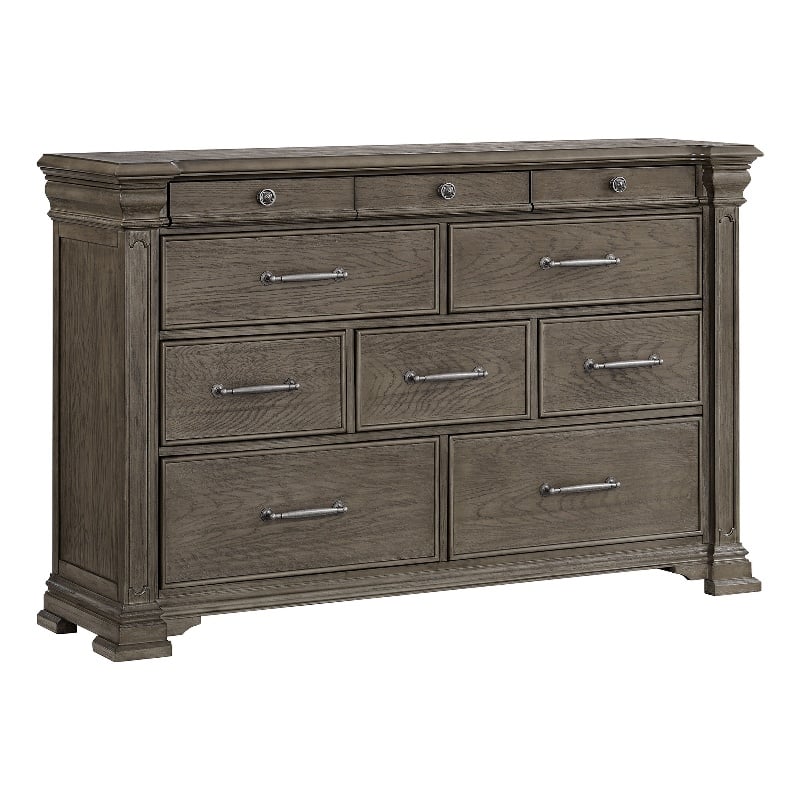 Picket House Furnishings Paterson Wood 10-Drawers Bedroom Dresser in Gray