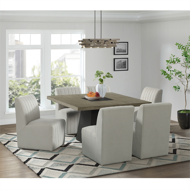 Picket House Furnishings Rizzo 7PC Standard Height Dining Set in Gray