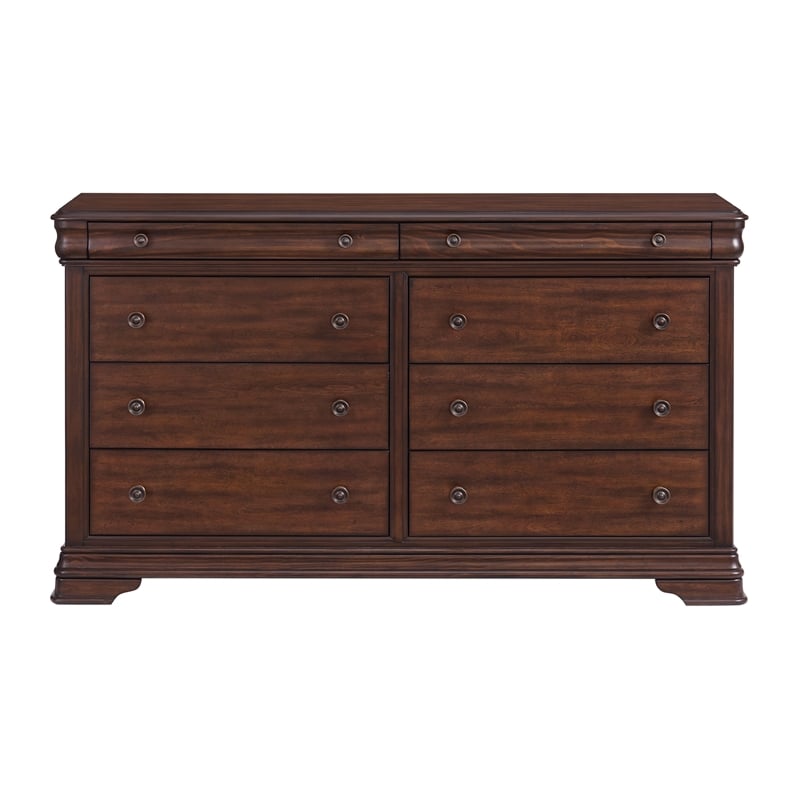 Picket House Furnishings Stark Wood 8-Drawers Bedroom Dresser in Cherry
