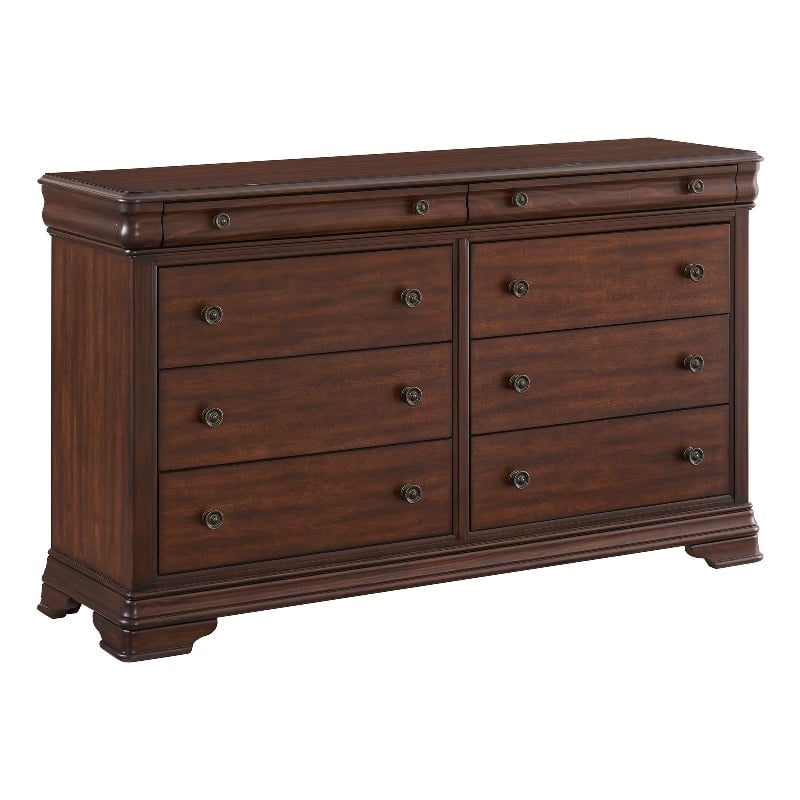 Picket House Furnishings Stark Wood 8-Drawers Bedroom Dresser in Cherry