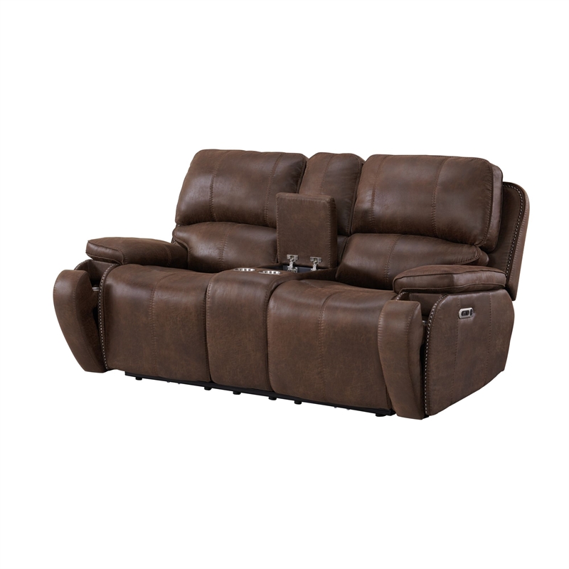 Picket House Furnishings Grover Power Motion Loveseat-Power HeadRecliner&Console