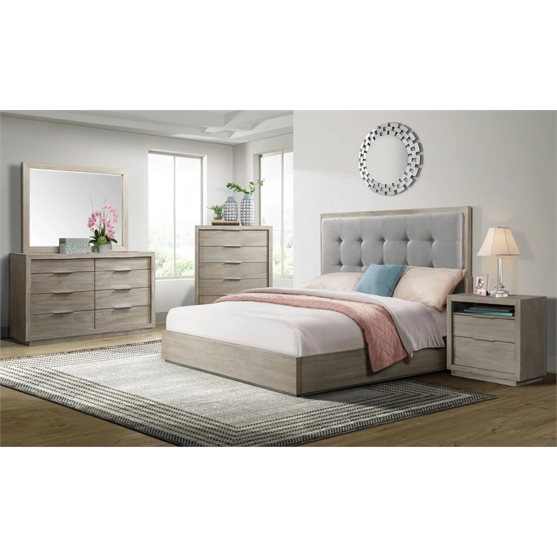 Picket House Furnishings Cadia 8-Drawers Bedroom Dresser & Mirror Set in Gray