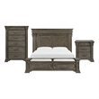 Picket House Furnishings Paterson  King Storage 3PC Bedroom Set in Gray