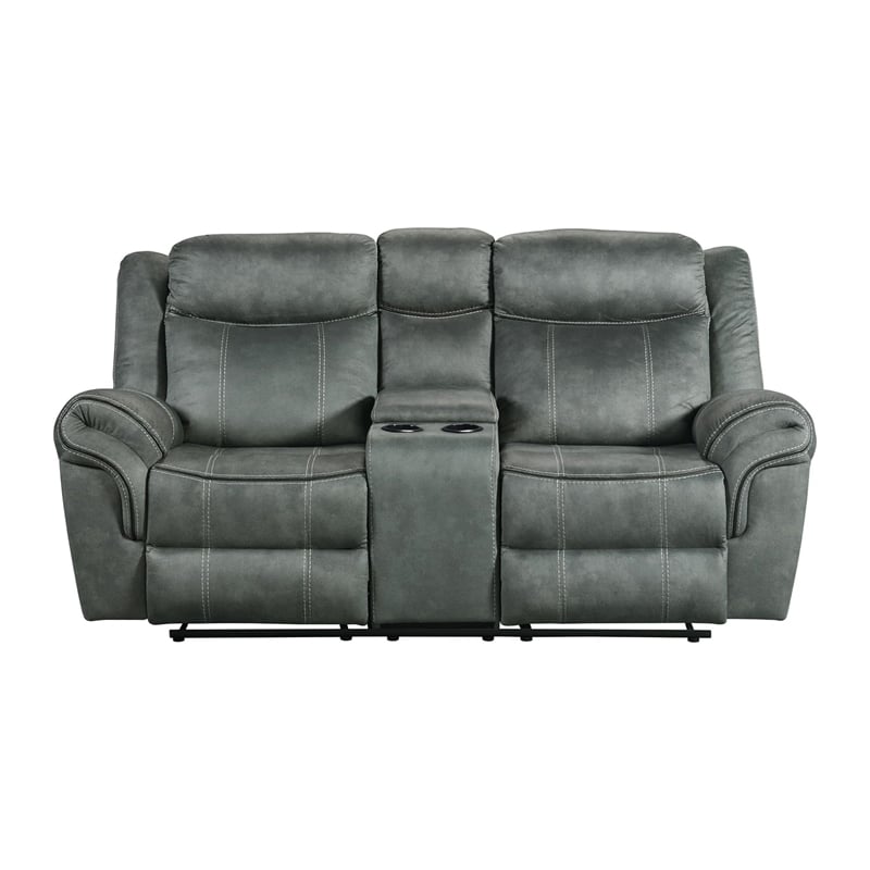 Picket House Furnishings Tasso Motion Loveseat with Console in FB367 Charcoal