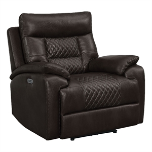 picket house furnishings campo power recliner-power motion head recliner-brown