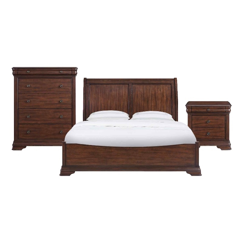 Picket House Furnishings Stark King 3PC Bedroom Set in Cherry
