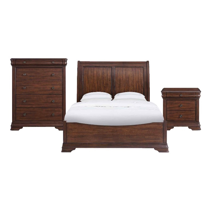 Picket House Furnishings Stark Queen 3PC Bedroom Set in Cherry