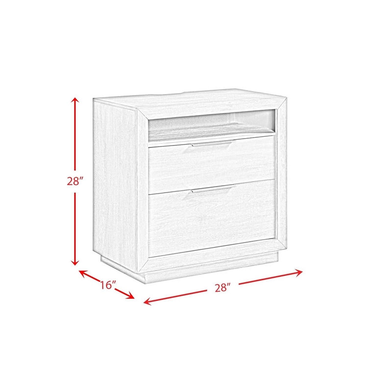 Picket House Furnishings Cadia  2-Drawer Nightstand with USB in Grey