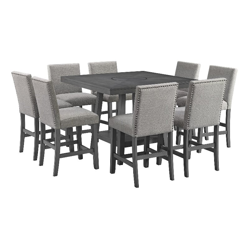 Picket House Furnishings Hester 9PC Counter Height Dining Set in Gray
