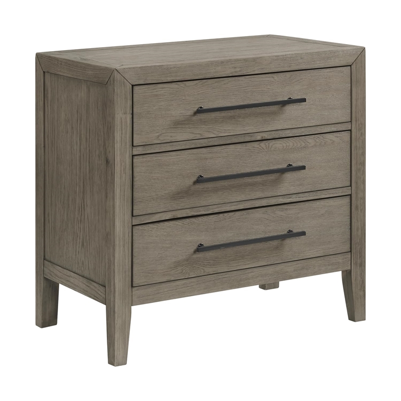 Picket House Furnishings Armes 3-Drawer Nightstand in Grey