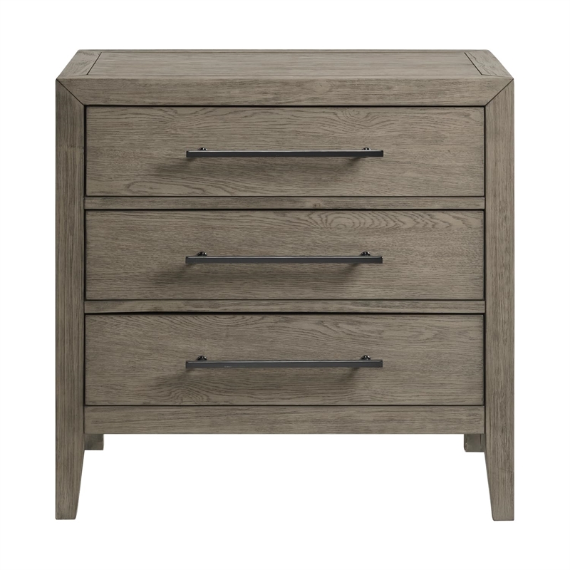 Picket House Furnishings Armes 3-Drawer Nightstand in Grey