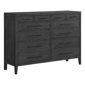 picket house furnishings armes 12-drawer dresser in black
