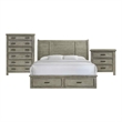 Picket House Furnishings Damen King Storage 3PC Bedroom Set in Drift Gray