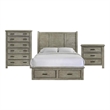 Picket House Furnishings Damen Queen Storage 3PC Bedroom Set in Drift Gray