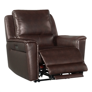picket house furnishings wylde power motion recliner in palais dark brown