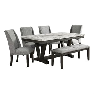 Picket House Furnishings Eve 6PC Dining Set in Charcoal