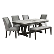 Picket House Furnishings Eve 6PC Dining Set in Charcoal