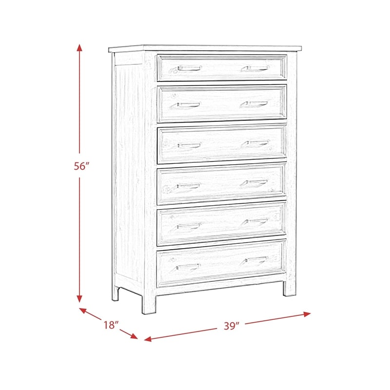 Picket House Furnishings Damen 6-Drawer Chest in Drift Gray