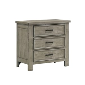 Picket House Furnishings Damen 3-Drawer Nightstand in Drift Grey