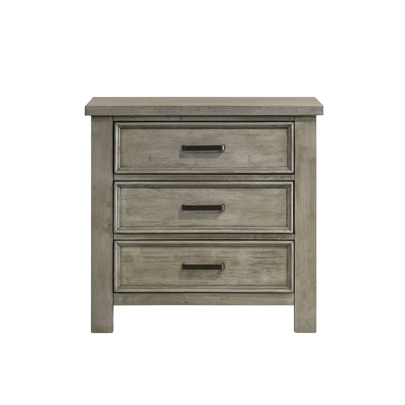 Picket House Furnishings Damen 3-Drawer Nightstand in Drift Grey