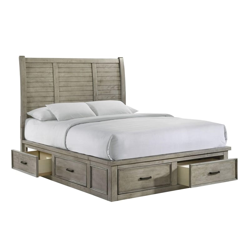Picket House Furnishings Damen Queen Storage Bed in Drift Gray